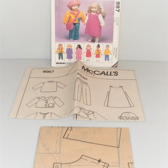 1997 McCall's Crafts CLOTHS for 18" DOLLS McCall's Pattern #887 Sewing Pattern - Picture 1 of 4